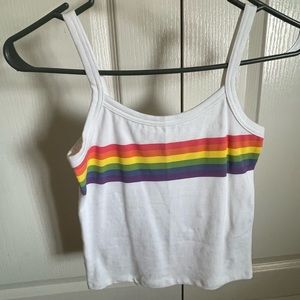 Rainbow cropped tank top